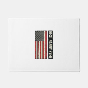 Best Nanny Ever Patriotic Vintage Flag Shirt Desig Doormat