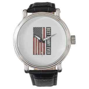 Best Nanny Ever Patriotic Vintage Flag Shirt Desig Watch