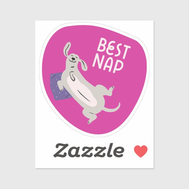Best nap cute illustrated dog fuchsia (Sheet)