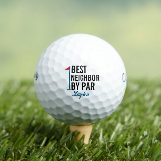 Best Neighbour By Par Personalized Gift Golf Balls (Insitu Tee)