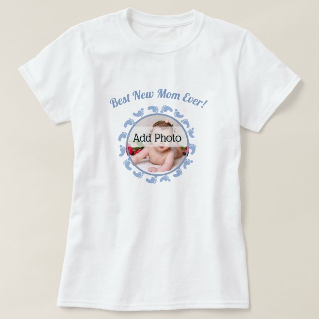 Best New Mom/Mother Family Photo baby boy T-Shirt (Design Front)