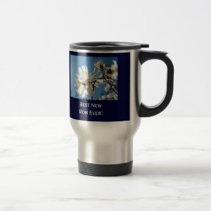 Best New Mom mugs Blue Sky Magnolia Flowers