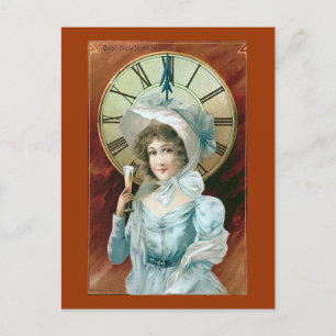 "Best New Year Wishes" Vintage Holiday Postcard