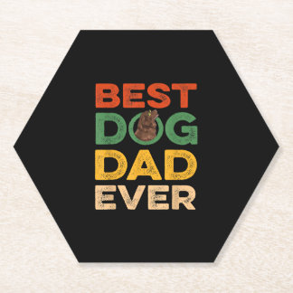 Best newfoundland dog dad ever gifts paper coaster