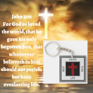 Best News Ever John 3:16 Gospel Tract  Keychain