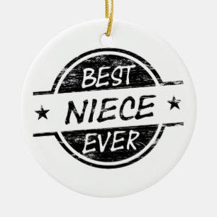 Best Niece Ever Black Ceramic Ornament
