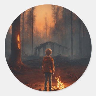 best night view  classic round sticker