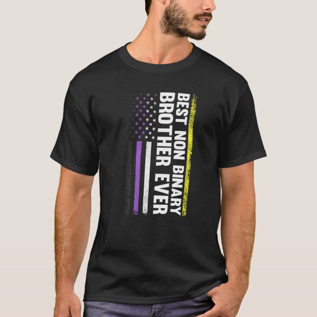 Best Non Binary Brother Ever Lgbt Gay Pride   T-Shirt (Front)