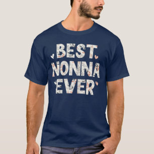 Best Nonna Ever Floral Family Love Hearts Italian T-Shirt