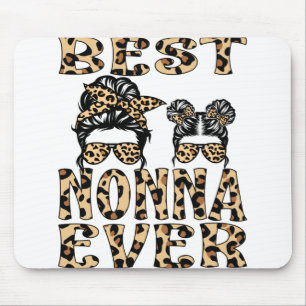 Best Nonna Ever Leopard Plaid Mother's Day T-Shirt Mouse Pad