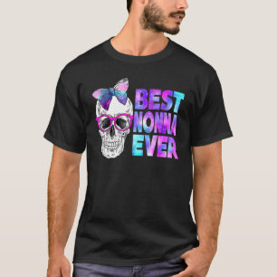 Best Nonna Ever Skull Pink Bow Tie Galaxy Mother's T-Shirt