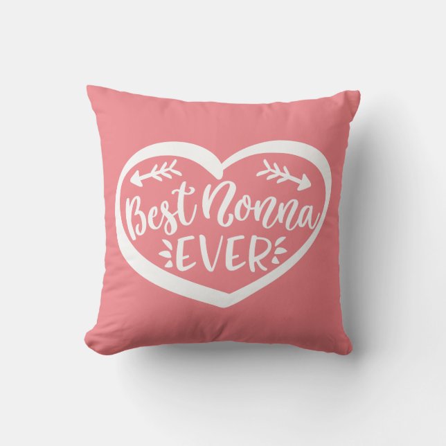 Best Nonna Ever Throw Pillow (Front)