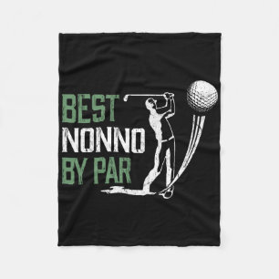 Best Nonno By Par Father's Day Gifts Golf Lover Fleece Blanket