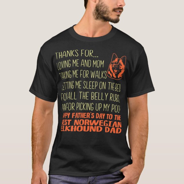 Best Norwegian Elkhound Father's Day Gift T-Shirt (Front)
