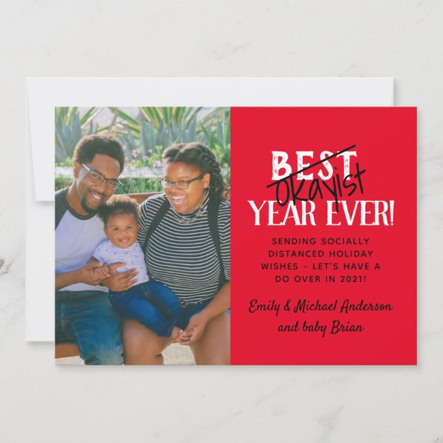 Best (NOT) Okayist Year Ever 2020 Holidays PHOTO Holiday Card (Front)