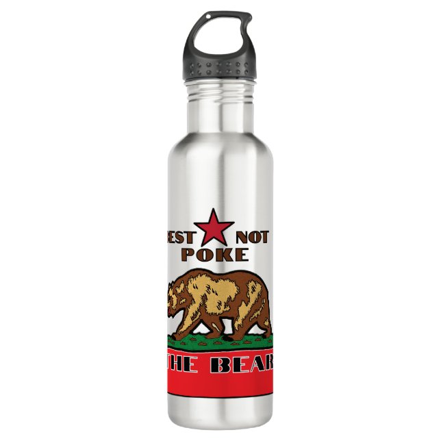 Best Not Poke The Bear - California Water Bottle (Front)
