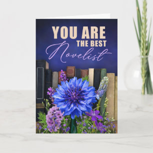 Best Novelist Vintage Book Theme Card