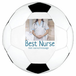 Best nurse add photo name text medical doctor hosp soccer ball