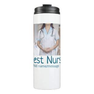 Best nurse add photo name text medical doctor hosp thermal tumbler