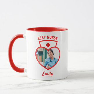 Best Nurse Cute Birthday Gift Add Your Photo Name Mug