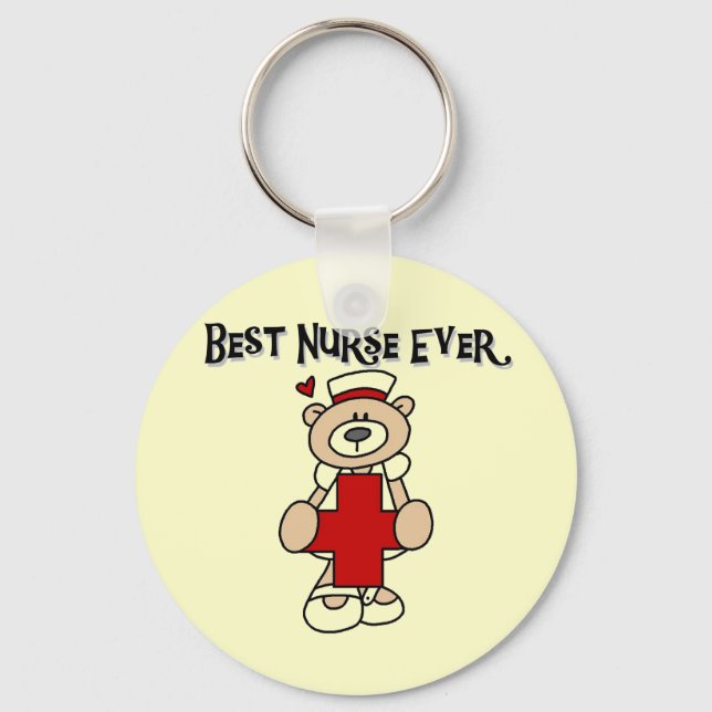 Best Nurse Ever T-shirts and Gifts Keychain (Front)