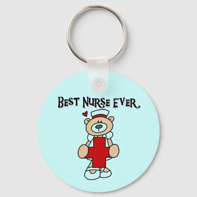 Best Nurse Ever T-shirts and Gifts Keychain (Front)
