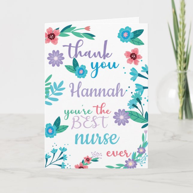 Best Nurse Ever Thank You Card (Front)