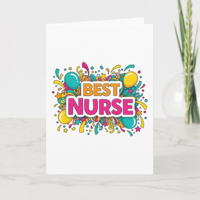 Best Nurse Greeting Card (Front)