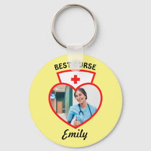 Best Nurse Personalized Gift Add Your Photo & Name Keychain