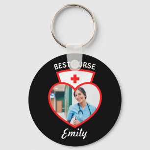 Best Nurse Personalized Gift Add Your Photo & Name Keychain