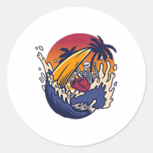 Best Nzai Pipeline Oahu Hawaii North Shore Surfing Classic Round Sticker