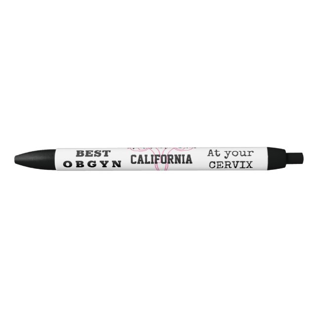 Best OBGYN on your City/Town and Doctor Name Black Ink Pen (Front)