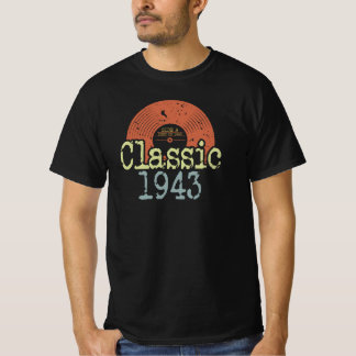 Best Of 1943 Classic Vinyl, Born In 1943 Birthday  T-Shirt