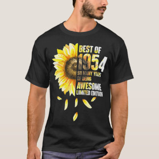 Best Of 1954 Sunflower Year Of Birth Birthday T-Shirt