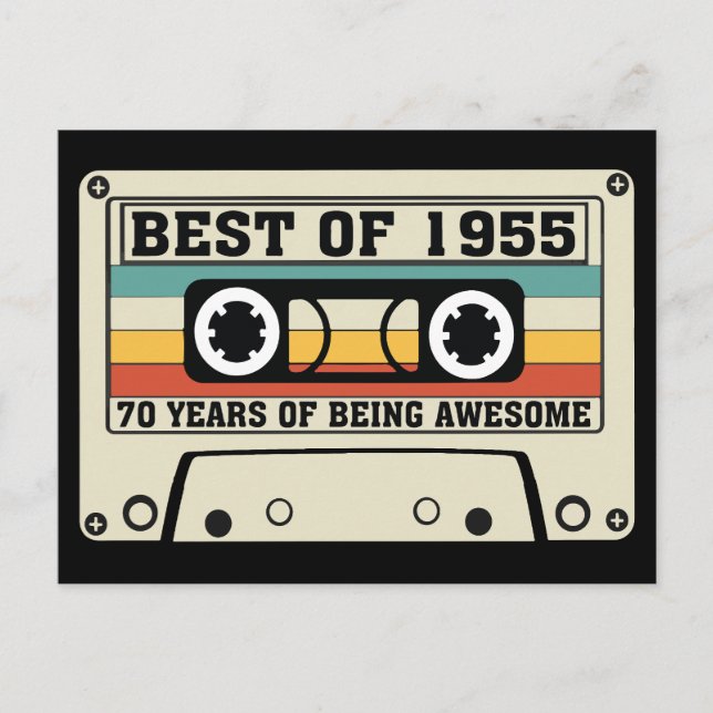 Best of 1955 70 years of being awesome  holiday postcard (Front)