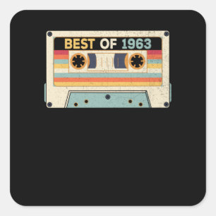 Best Of 1963 Birthday Cassette Tape Square Sticker