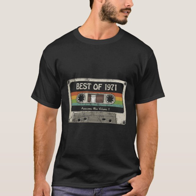 Best Of 1971 Awesome Cassette Mix Tape T-Shirt (Front)