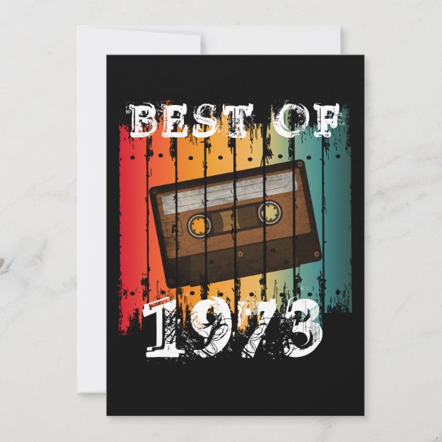 BEST OF 1973 CUSTOM VINTAGE CASSETTE TAPE  INVITATION (Front)