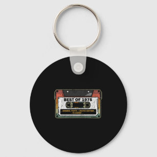 Best Of 1975 Vintage Cassette Funny Birthday Gift Keychain