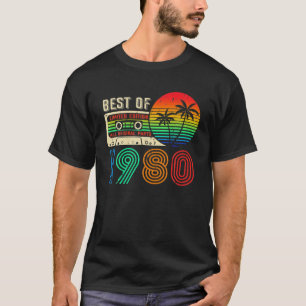 Best Of 1980 42Nd Birthday Vintage Cassette Limite T-Shirt