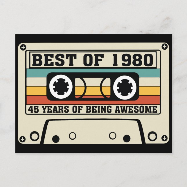 Best of 1980 45 years of being awesome  holiday postcard (Front)
