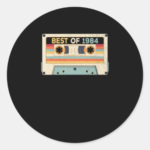 Best Of 1984 Birthday Cassette Tape Classic Round Sticker