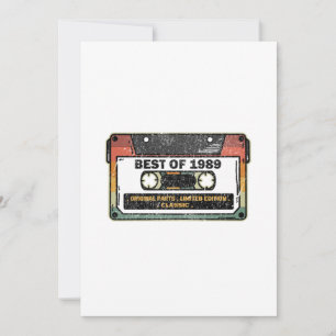 Best Of 1989 Vintage Cassette Funny Birthday Gift Invitation