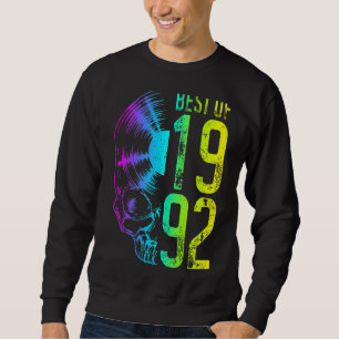 Best Of 1992 Vintage Vinyl Record Gothic Skull Lp Sweatshirt