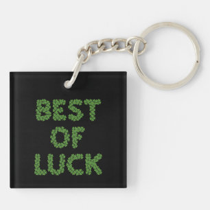 Best of Luck Clovers Greeting Keychain