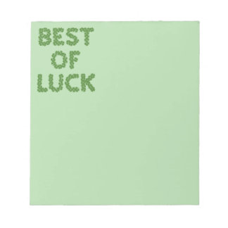 Best of Luck Clovers Greeting Notepad