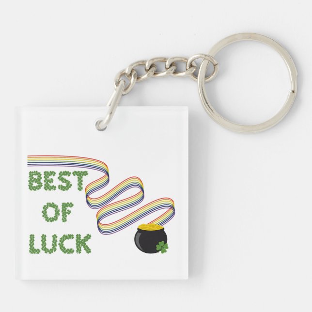 Best of Luck Greeting with Clovers and Rainbow (Dos)