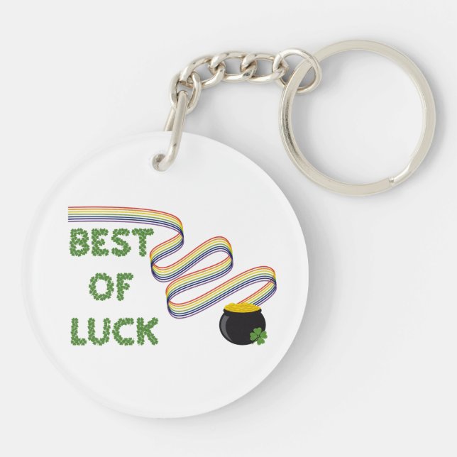 Best of Luck Greeting with Clovers and Rainbow (Dos)