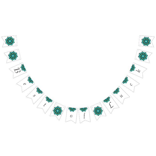 Best of Luck. Mandala in aqua Bunting Flags (All)