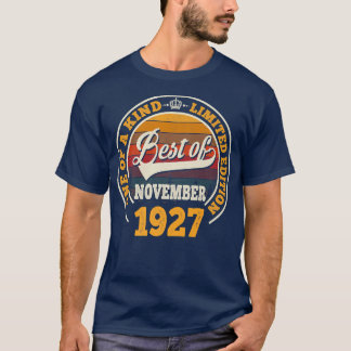 Best Of November 1927 95th Birthday Gift For 95 Ye T-Shirt